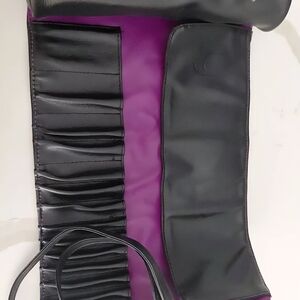 Younique Makeup brush case , roll up tool bag with zipper pouch and 15 slot